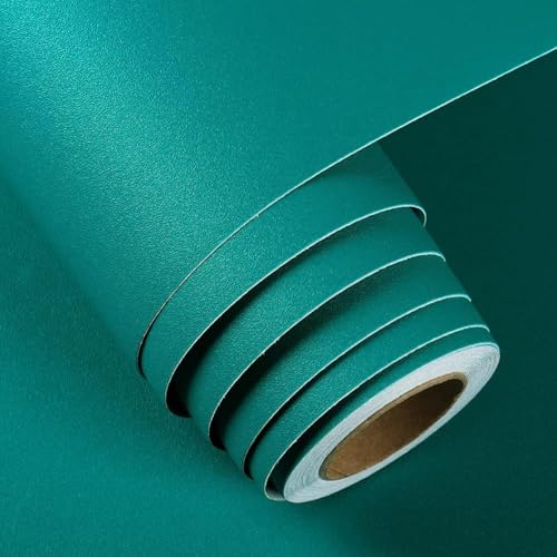 FunStick 60CM×5M Tapete Selbstklebend Wohnzimmer Petrol Blau Grün Wandverkleidung Badezimmer Wasserfest Klebefolie Küchenschränke Türkisblau Arbeitsplatte Folie Selbstklebend Möbel Blau Grün Tisch von FunStick