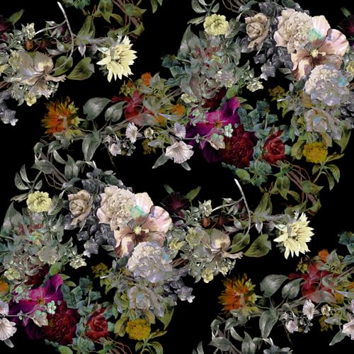 FunStick Blumentapete Dunkel Scharlachrote Romantische Rosen Selbstklebende Tapete Schwarz Wildblumen und Blätter Grün Wandtapete Blumen Schlafzimmer Klebefolie Blumen Schwarz Badezimmer 44.5CM×3M FunStick Blumentapete Dunkel Scharlachrote Romantische Rosen Selbstklebende Tapete Schwarz Wildblumen und Blätter Grün Wandtapete Blumen Schlafzimmer Klebefolie Blumen Schwarz Badezimmer 44.5CM×3M von FunStick
