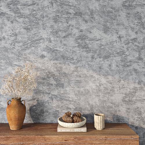 FunStick Klebefolie Betonoptik Grau Küchenfolie Arbeitsplatte Beton Tapete Selbstklebend Grau Möbelfolie Betonoptik Selbstklebend Folie Selbstklebend für Möbel Beton Klebefolie für Schrank 40CM×2M von FunStick