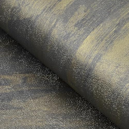 FunStick Möbelfolie Betongrau Gold Klebefolie Betonoptik Deko Tapete Schlafzimmer Selbstklebend Küchen Wandtapete Betontapete Grau Gold Klebefolie Möbel Beton Folie Wand Küchenarbeitsplatte 40CM×2M von FunStick