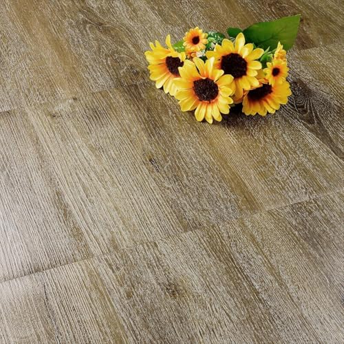 FunStick PVC Bodenbelag Selbstklebend Fliesen Holzoptik Fliesenaufkleber Boden Bad Wasserdicht Vinylboden Holzoptik Bodenaufkleber Selbstklebend Küche PVC Boden Fliesenoptik Rustikal 30×30CM 5 Stück von FunStick
