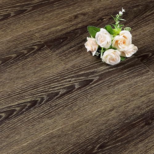 FunStick PVC Bodenbelag Selbstklebend Holzoptik Natur 90 X 15CM Vintage Boden Fliesenaufkleber Küche Holz Fliesen Bad Vinylboden Selbstklebend Dunkel Holzfliesen Wand Bodenfliesen Aufkleber 5 Stück von FunStick