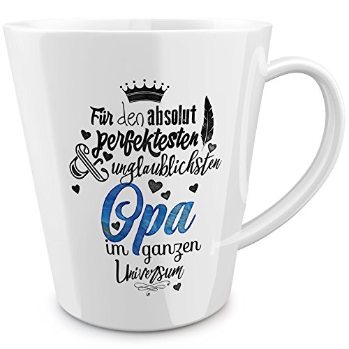 FunTasstic Tasse Für den absolut perfektesten Opa - konische Kaffeepott 300 ml von FunTasstic