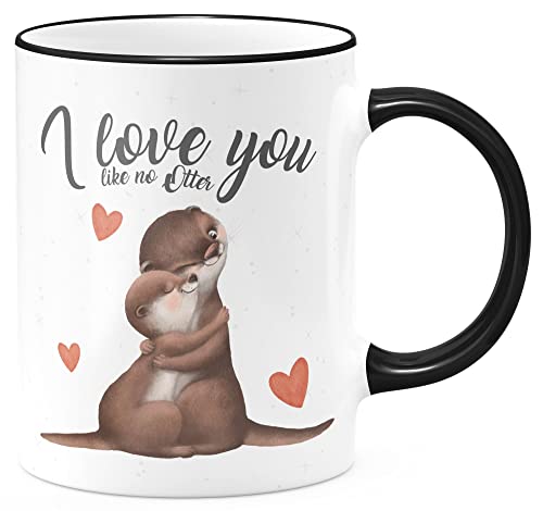 FunTasstic Tasse I love you like not Otter Kaffeebecher beidseitig bedruckt Büro, Farbe:schwarz, Größe:330 ml von FunTasstic