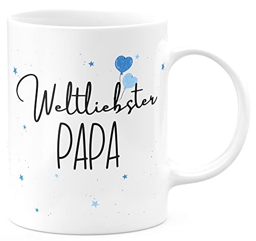 FunTasstic Tasse Weltliebster Papa Kaffeebecher beidseitig bedruckt spülmaschinenfest Tasse Büro Tee, Kaffee Geschenkidee, Farbe:weiss, Größe:Weltliebster Papa von FunTasstic