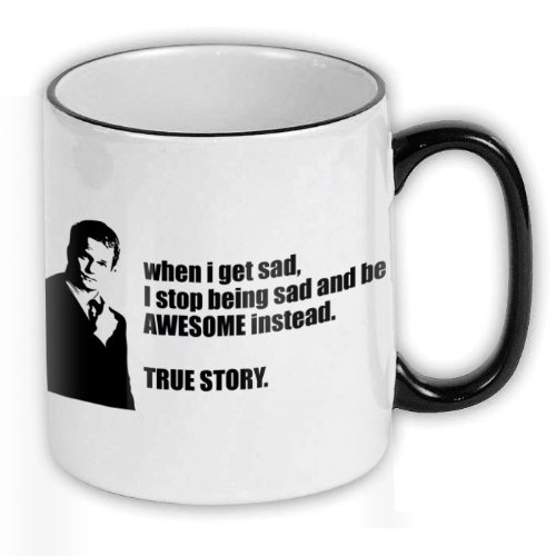 FunTasstic Tasse When i get sad I stop being sad and be awesome instead True Story Kaffee-Pott von FunTasstic