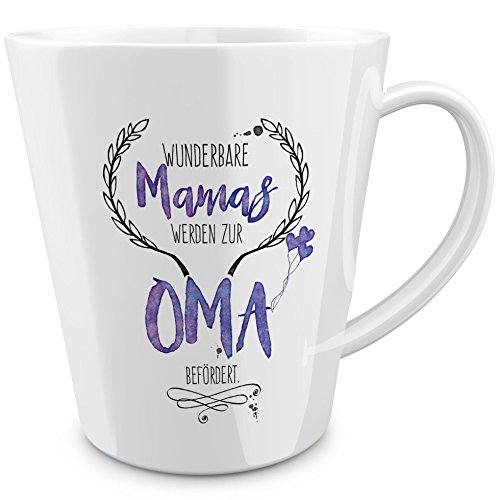 FunTasstic Tasse Wunderbare Mamas werden zur Oma befördert - konische Kaffeepott 300 ml von FunTasstic