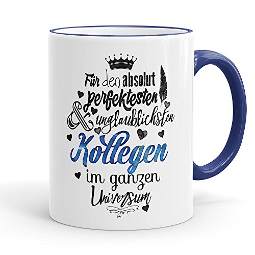 Funtasstic Tasse Für den absolut perfektesten Kollegen - Kaffeepott Kaffeebecher 300 ml, Farbe:kobalt Funtasstic Tasse Für den absolut perfektesten Kollegen - Kaffeepott Kaffeebecher 300 ml, Farbe:kobalt von FunTasstic