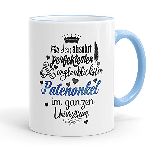 Funtasstic Tasse Für den absolut perfektesten Patenonkel - Kaffeepott Kaffeebecher 300 ml, Farbe:skyblue Funtasstic Tasse Für den absolut perfektesten Patenonkel - Kaffeepott Kaffeebecher 300 ml, Farbe:skyblue von FunTasstic