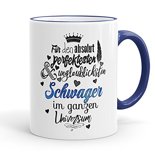 Funtasstic Tasse Für den absolut perfektesten Schwager - Kaffeepott Kaffeebecher 300 ml, Farbe:kobalt Funtasstic Tasse Für den absolut perfektesten Schwager - Kaffeepott Kaffeebecher 300 ml, Farbe:kobalt von FunTasstic