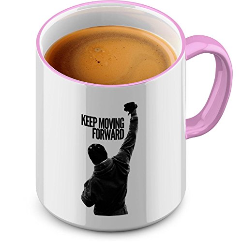 Funtasstic Tasse Keep Moving Forward - Kaffeepott Kaffeebecher 300 ml, Farbe:rosa von FunTasstic