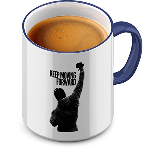 Funtasstic Tasse Keep Moving Forward - Kaffeepott Kaffeebecher 300 ml, Farbe:kobalt Funtasstic Tasse Keep Moving Forward - Kaffeepott Kaffeebecher 300 ml, Farbe:kobalt von FunTasstic