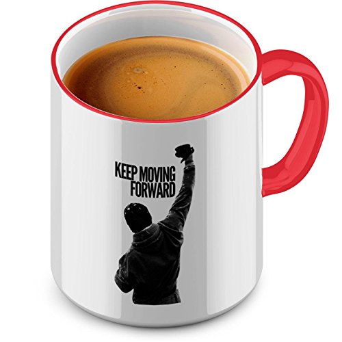 Funtasstic Tasse Keep Moving Forward - Kaffeepott Kaffeebecher 300 ml, Farbe:rot von FunTasstic