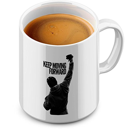 Funtasstic Tasse Keep Moving Forward - Kaffeepott Kaffeebecher 300 ml, Farbe:weiss von FunTasstic