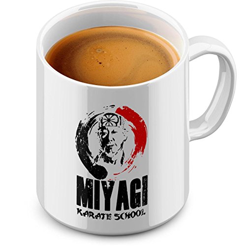Funtasstic Tasse Miyagi Karate School - Kaffeepott Kaffeebecher 375 ml, Farbe:weiss von FunTasstic