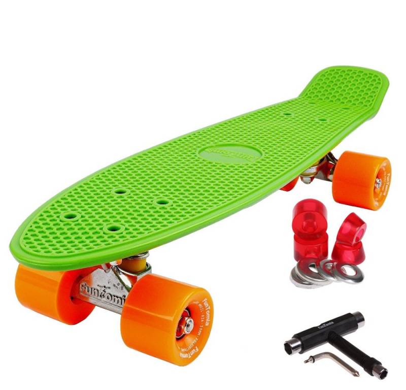 FunTomia Miniskateboard Kinder Cruiserboard Miniboard 57cm mit oder ohne LED Leuchtrollen von FunTomia