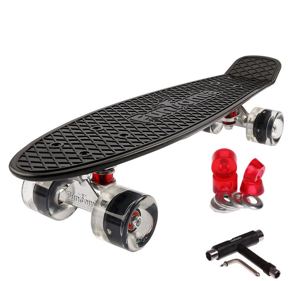 FunTomia Miniskateboard Kinder Cruiserboard Miniboard 57cm mit oder ohne LED Leuchtrollen von FunTomia