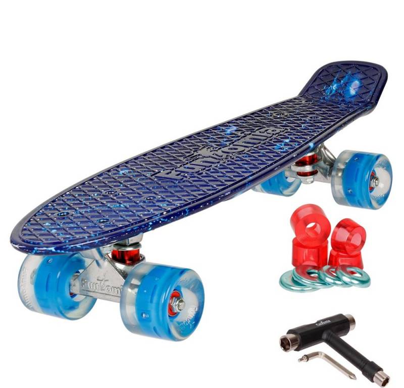 FunTomia Miniskateboard Kinder Cruiserboard Miniboard 57cm mit oder ohne LED Leuchtrollen von FunTomia