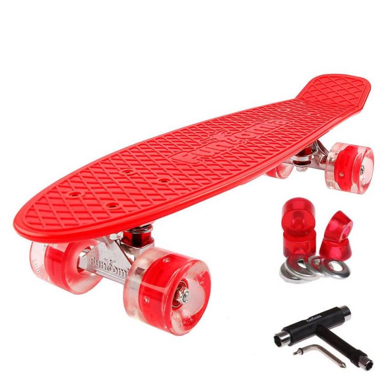 FunTomia Miniskateboard Kinder Cruiserboard Miniboard 57cm mit oder ohne LED Leuchtrollen von FunTomia