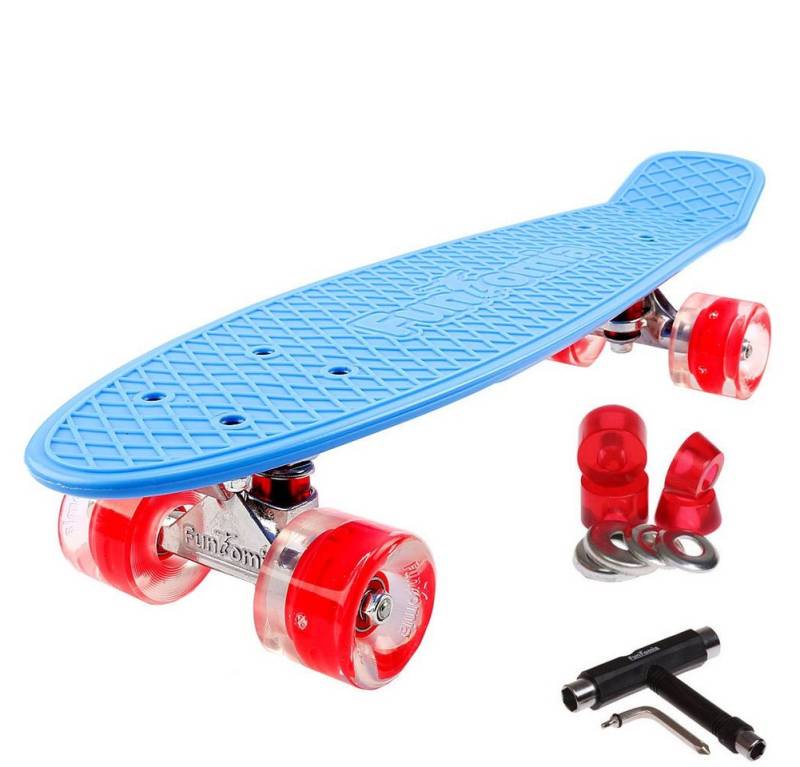 FunTomia Miniskateboard Kinder Cruiserboard Miniboard 57cm mit oder ohne LED Leuchtrollen von FunTomia