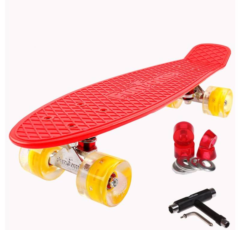 FunTomia Miniskateboard Kinder Cruiserboard Miniboard 57cm mit oder ohne LED Leuchtrollen von FunTomia