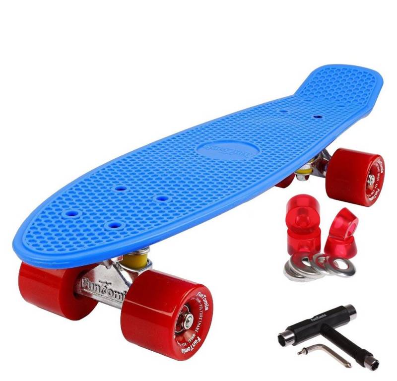 FunTomia Miniskateboard Kinder Cruiserboard Miniboard 57cm mit oder ohne LED Leuchtrollen von FunTomia