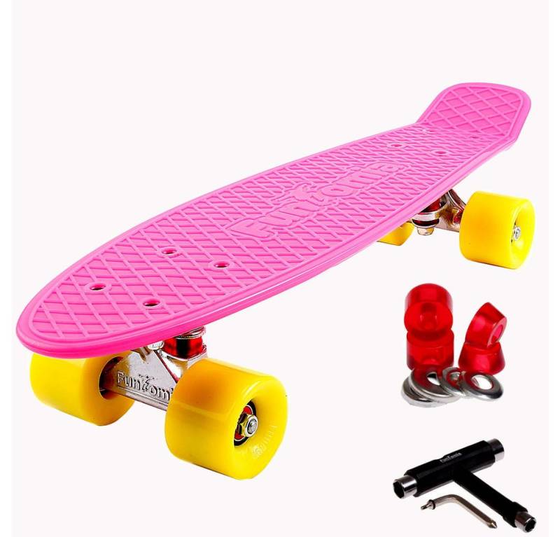 FunTomia Miniskateboard Kinder Cruiserboard Miniboard 57cm mit oder ohne LED Leuchtrollen von FunTomia