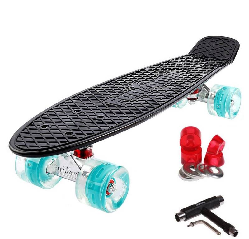 FunTomia Miniskateboard Kinder Cruiserboard Miniboard 57cm mit oder ohne LED Leuchtrollen von FunTomia