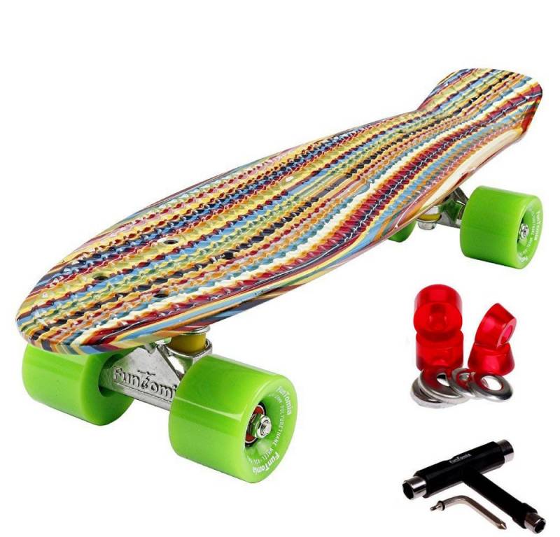 FunTomia Miniskateboard Kinder Cruiserboard Miniboard 57cm mit oder ohne LED Leuchtrollen von FunTomia