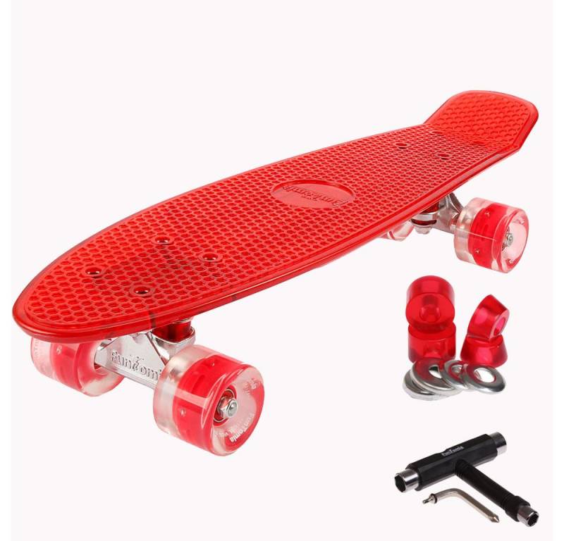 FunTomia Miniskateboard Kinder Cruiserboard Miniboard 57cm mit oder ohne LED Leuchtrollen von FunTomia