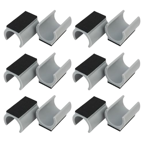 FunWorth 12 Stück Stuhlgleiter Freischwinger mit Filz Set, Universal Möbelgleiter Ø 24-25mm für Schwingestühle für Parkett, Laminat, Fliesen - Kratzschutz & Lärmreduzierung (Grau-12Pcs, 25MM) von FunWorth