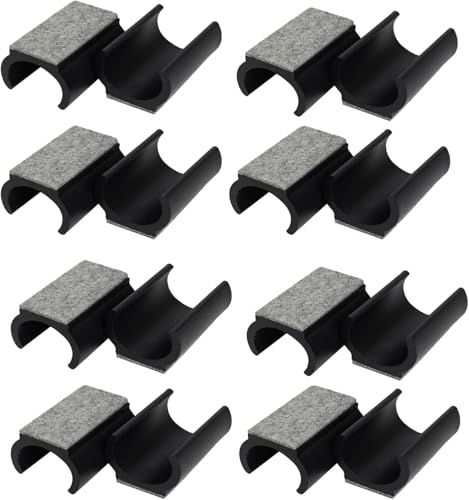 FunWorth 16 Stück Stuhlgleiter Freischwinger mit Filz Set, Universal Möbelgleiter Ø 21-22mm für Schwingestühle für Parkett, Laminat, Fliesen - Kratzschutz & Lärmreduzierung (Schwarz-16Pack, 22MM) von FunWorth