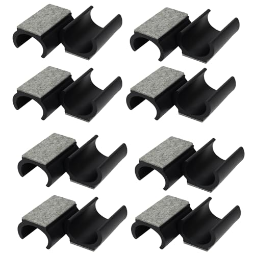 FunWorth 16 Stück Stuhlgleiter Freischwinger mit Filz Set, Universal Möbelgleiter Ø 24-25mm für Schwingestühle für Parkett, Laminat, Fliesen - Kratzschutz & Lärmreduzierung (Schwarz-16Pack, 25MM) von FunWorth