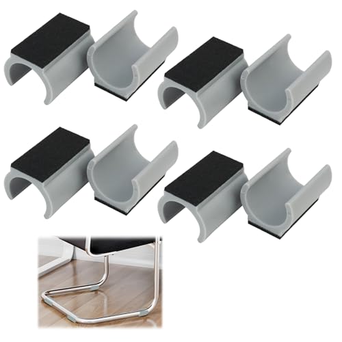 FunWorth 8 Stück Stuhlgleiter Freischwinger mit Filz Set, Universal Möbelgleiter Ø 24-25mm für Schwingestühle für Parkett, Laminat, Fliesen - Kratzschutz & Lärmreduzierung (Grau-8Pack, 25MM) von FunWorth