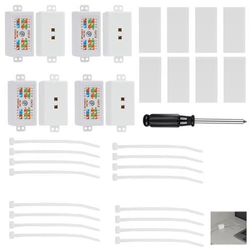 FunWorth Cat6 RJ45 Inline-Koppler-Anschlussdose mit Schraubendreher, Ethernet-Netzwerk-Extender für LAN-, PoE- und Powerline-Adapter, UTP/STP-kompatibel (8) von FunWorth
