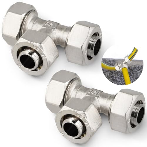 2 Stück 3/4 Zoll Kupfer-Gewinde-T-Armaturen, starke und Rohrverbinder für Sanitärsysteme 2 Stück 3/4 Zoll Kupfer-Gewinde-T-Armaturen, starke und Rohrverbinder für Sanitärsysteme von Funabridge
