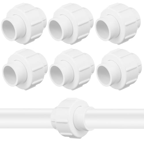 3/4 PVC Rohrverschraubungen (6er-Pack), PVC-Kupplungen mit EPDM für sichere, auslaufsichere Verbindungen in Pools, Bewässerung von Funabridge