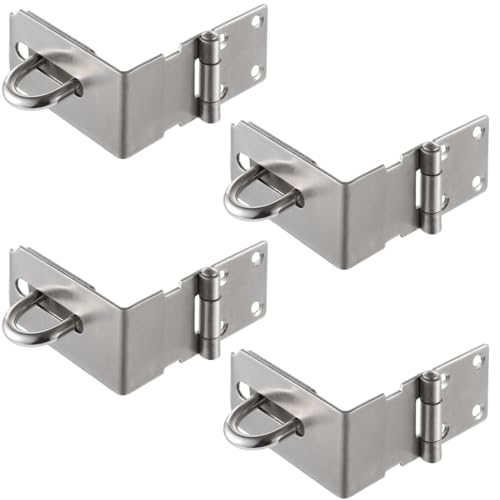 304 Edelstahl Hasp Lock 4 Stück, 90-Grad-Sichtschutzschloss für Schränke, Schreibtischschubladen und Tresore von Funabridge