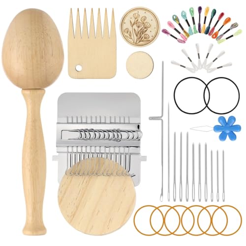 DIY Stopfset mit Mini-Weben, eiförmigem Werkzeug, 14 Haken Speedweve Style, Garn & Nadel Set für Sockenreparatur von Funabridge