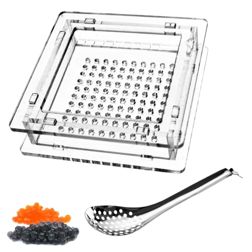 Funabridge Molekulares Kaviar-Set, kugelförmige Kaviarbox und Löffel, erzeugt 100 Kaviarkugeln auf einmal, perfekt für die molekulare Gastronomie von Funabridge