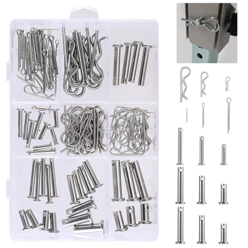 Gabelkopf und Clip Set, 122 Stück M6 M8 Gabelkopfstifte mit M1,5 M2 M3 Splinten, Befestigungsset mit Organizer-Box Gabelkopf und Clip Set, 122 Stück M6 M8 Gabelkopfstifte mit M1,5 M2 M3 Splinten, Befestigungsset mit Organizer-Box von Funabridge