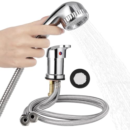 Handbrause Wasserhahn Kit für Shampoo-Betten, Mischbatterie mit Metallschlauch, auslaufsicheres Design für Salon & Zuhause Haarwäsche Handbrause Wasserhahn Kit für Shampoo-Betten, Mischbatterie mit Metallschlauch, auslaufsicheres Design für Salon & Zuhause Haarwäsche von Funabridge