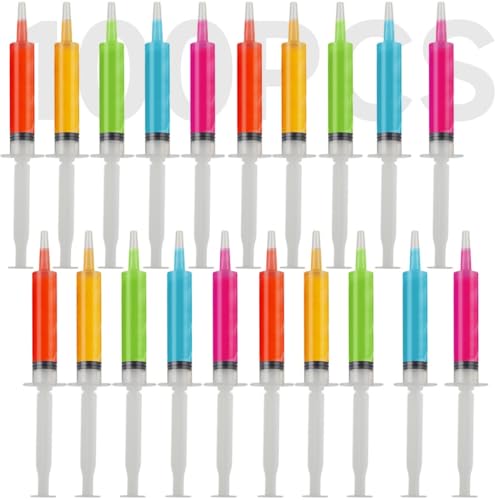 Jello Shot Spritzen mit Kappen, wiederverwendbare Kunststoffspritzen für Partys, ideal für Halloween und Junggesellinnenabschiede, 20 ml, 100 Stück Jello Shot Spritzen mit Kappen, wiederverwendbare Kunststoffspritzen für Partys, ideal für Halloween und Junggesellinnenabschiede, 20 ml, 100 Stück von Funabridge