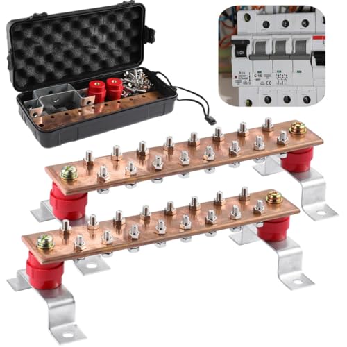 Kupfererdung mit Halterungen, Isolatoren und 9/32 Klemmen für elektrische Anwendungen, 2 Stück Kupfererdung mit Halterungen, Isolatoren und 9/32 Klemmen für elektrische Anwendungen, 2 Stück von Funabridge