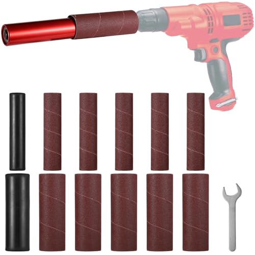 Schleiftrommel-Aufsatz-Set für Bohrer, inklusive Gummitrommeln in zwei Größen und 10 Hülsen, glättet Metall, Holz, Stein, Kunststoff, Glas von Funabridge