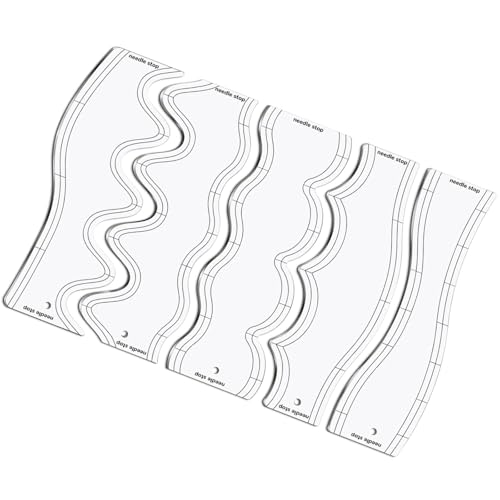 Transparentes Acryl-Wellen-Quilt-Lineal, 5 gebogene Designstile, Markierungsanleitung für Quilten, Schneidern, Patchwork und Stoffhandwerk von Funabridge