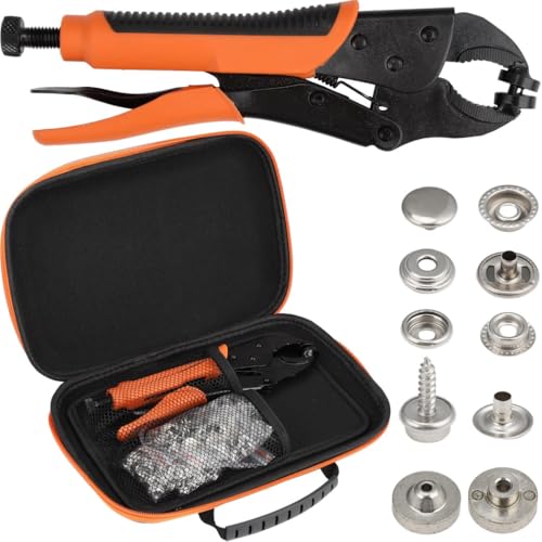Verstellbares Druckknopf-Werkzeugset, robuster Schnapp-Setter mit Perforationswerkzeug, 140 Druckknöpfe und 3 Formen für Leinwand, Leder und Planen Verstellbares Druckknopf-Werkzeugset, robuster Schnapp-Setter mit Perforationswerkzeug, 140 Druckknöpfe und 3 Formen für Leinwand, Leder und Planen von Funabridge