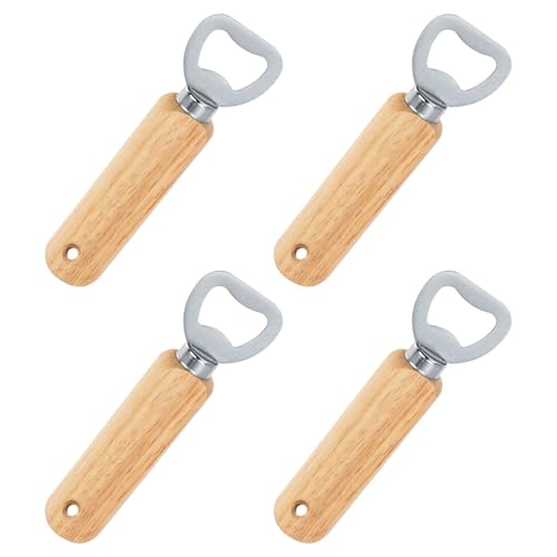 Funalix Flaschenöffner Set,4 Stück Natur Kronkorkenöffner aus Holz, Tragbare Edelstahl Kapselheber mit Holzgriff, Bieröffner für Home-Bar Outdoor Grillparty, Geschenk für Männer Funalix Flaschenöffner Set,4 Stück Natur Kronkorkenöffner aus Holz, Tragbare Edelstahl Kapselheber mit Holzgriff, Bieröffner für Home-Bar Outdoor Grillparty, Geschenk für Männer von Funalix