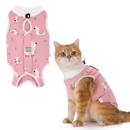 Funalix Katzen Erholungsanzug,Katzen Sterilisation nach der Operation Anti-Lick-Anzug Haustier,Süße Alpaka Muster Design Katze Chirurgie Wiederherstellung Anzug (Pink/M) Funalix Katzen Erholungsanzug,Katzen Sterilisation nach der Operation Anti-Lick-Anzug Haustier,Süße Alpaka Muster Design Katze Chirurgie Wiederherstellung Anzug (Pink/M) von Funalix
