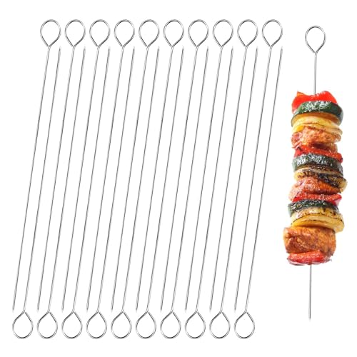 Funalix Rouladennadeln,20 Stück Metallspieße Edelstahl,Grillspieße,Lange Fleischspieße,für BBQ, Grill, Schaschlik und Gemüse(20CM*2.5MM) von Funalix